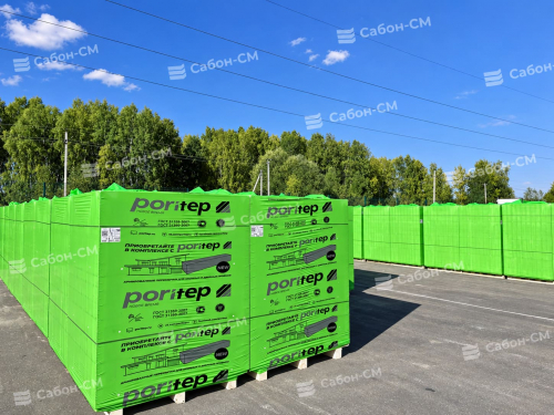 Пеноблоки стеновые Poritep Коломна 625х250х500, D500