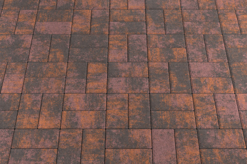 Брусчатка Stellard Прямоугольник Колор микс Браун 40 мм